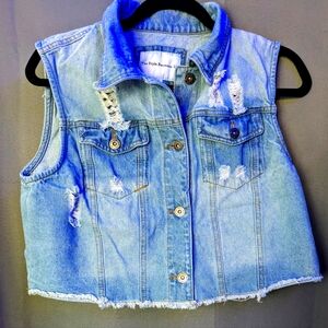 3 FOR $30 Sleeveless DENIM cropped VEST